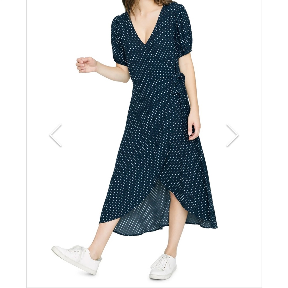 Sanctuary Polka Dot Wrap Dress with Side Zip